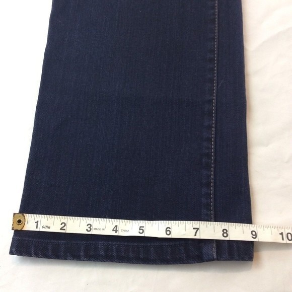 Loft Boot Cut Slim Mid-Rise Womens Jeans Size 10 Dark Wash inseam 29 Button - Picture 12 of 12